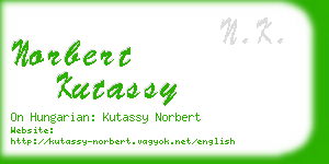 norbert kutassy business card